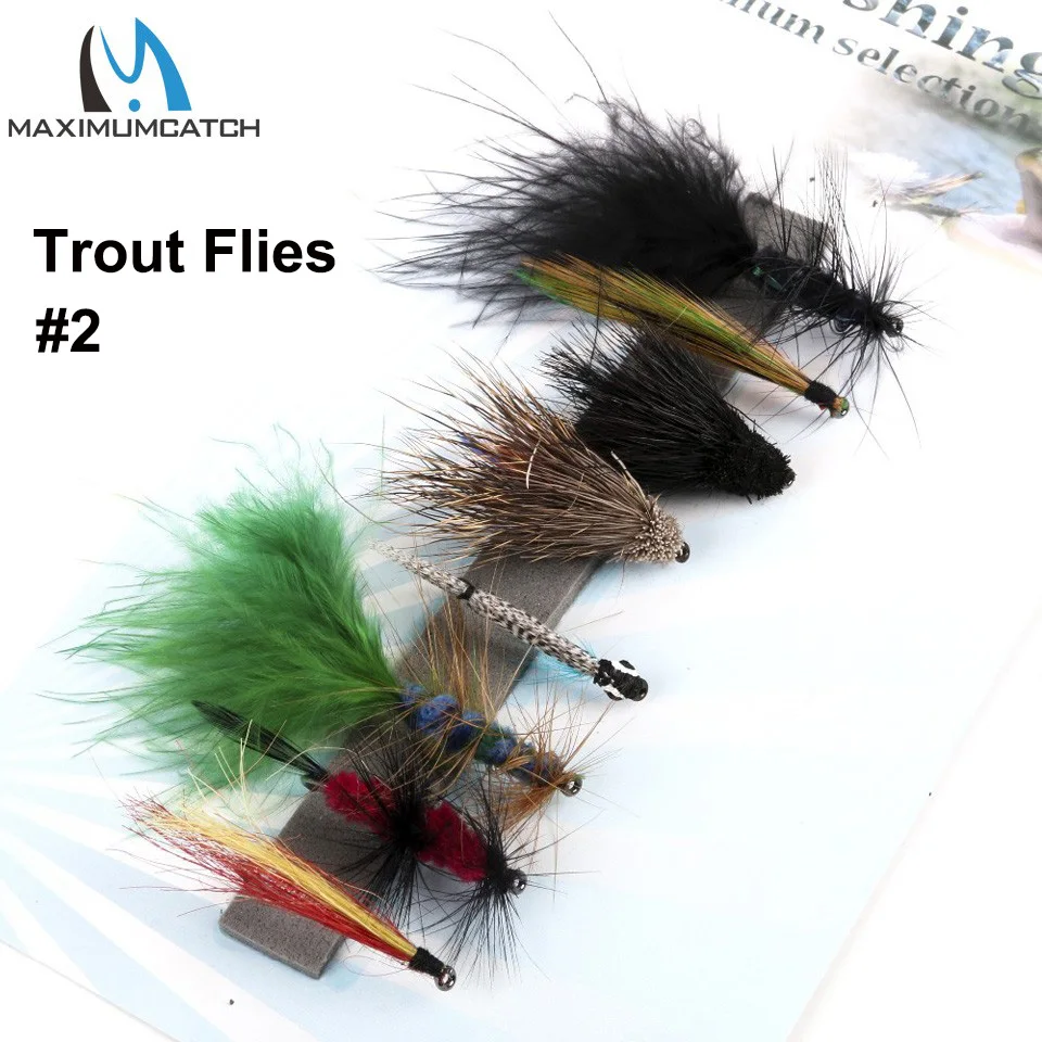 Maximumcatch Fly Fishing Flies Set Streamer Dry Nymph Trout Wet Fly Flies #2-#14 Fishing Lures Fishing Tackle Pesca