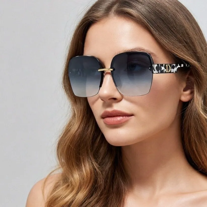 

Curved Rimless Sunglasses for Women, Futuristic Flowing Silhouette, UV400 Protection, Lightweight Comfort, New 2026