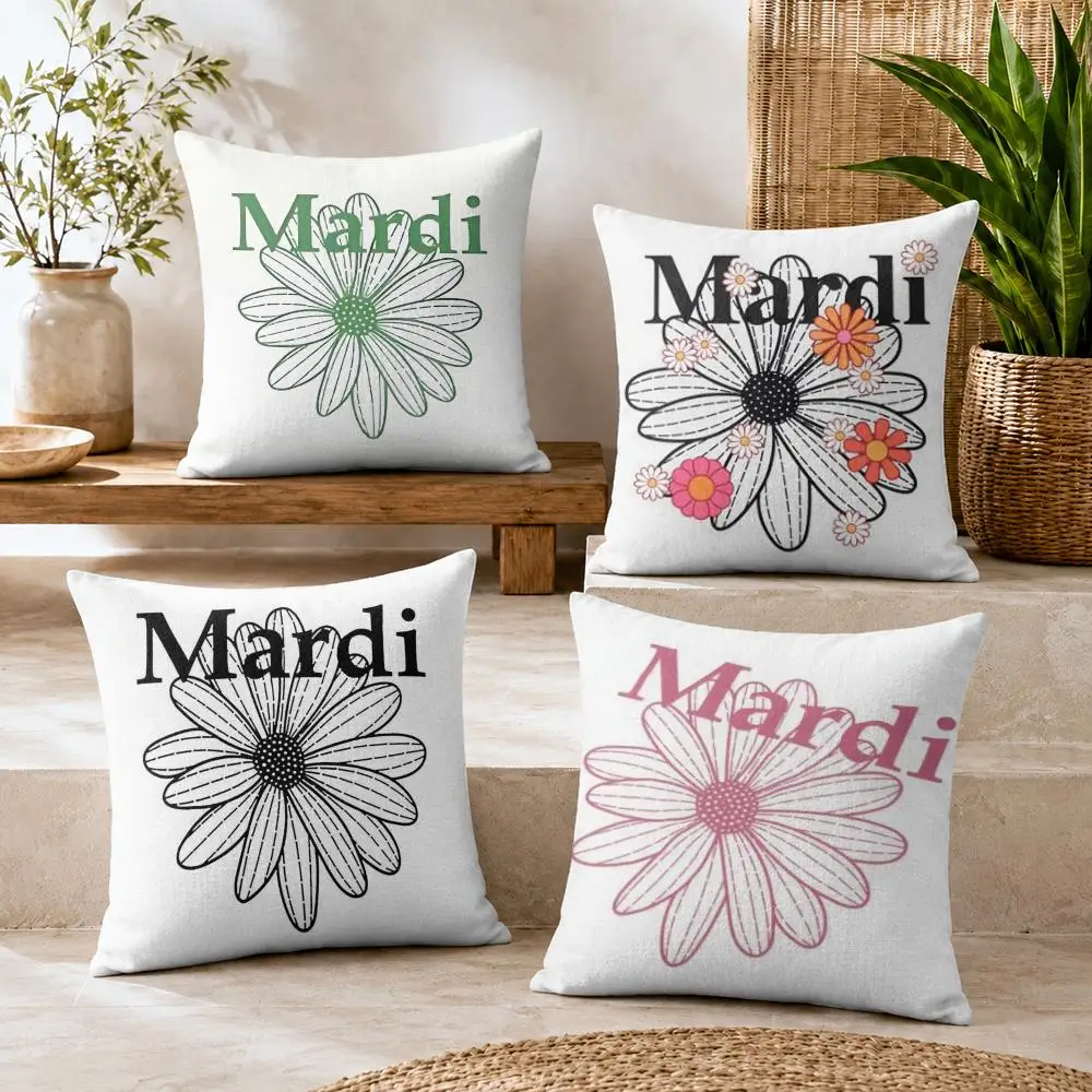 Luxury M-Mardi M-Mercred Cushion Cover Soft Short Plush Double-Sided Printing Home Decor Cozy Sofa Pillow Case Fine Gift