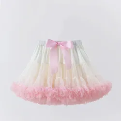 DE PEACH New Spring Multicolor Baby Girls Tutu Skirts Children Fluffy Ballet Skirt Kids Princess Lace Tulle Party Dance Skirt