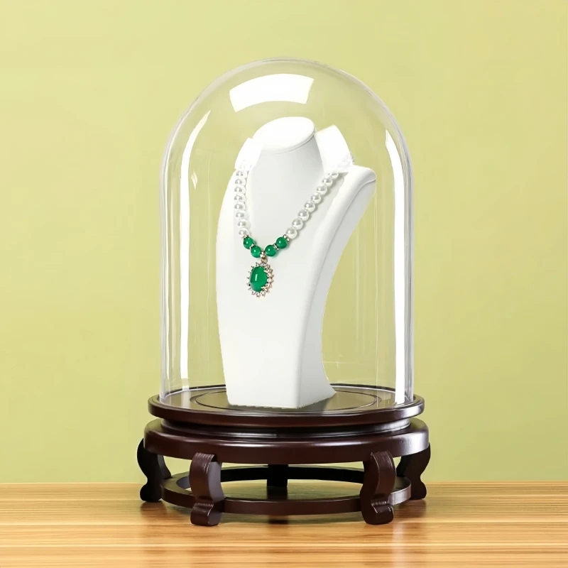 35*60cm Super Big Size Glass Dome Vase Home Decoration Black Base Jewelry Display Transparent Cover Wedding Friend Favor Gift