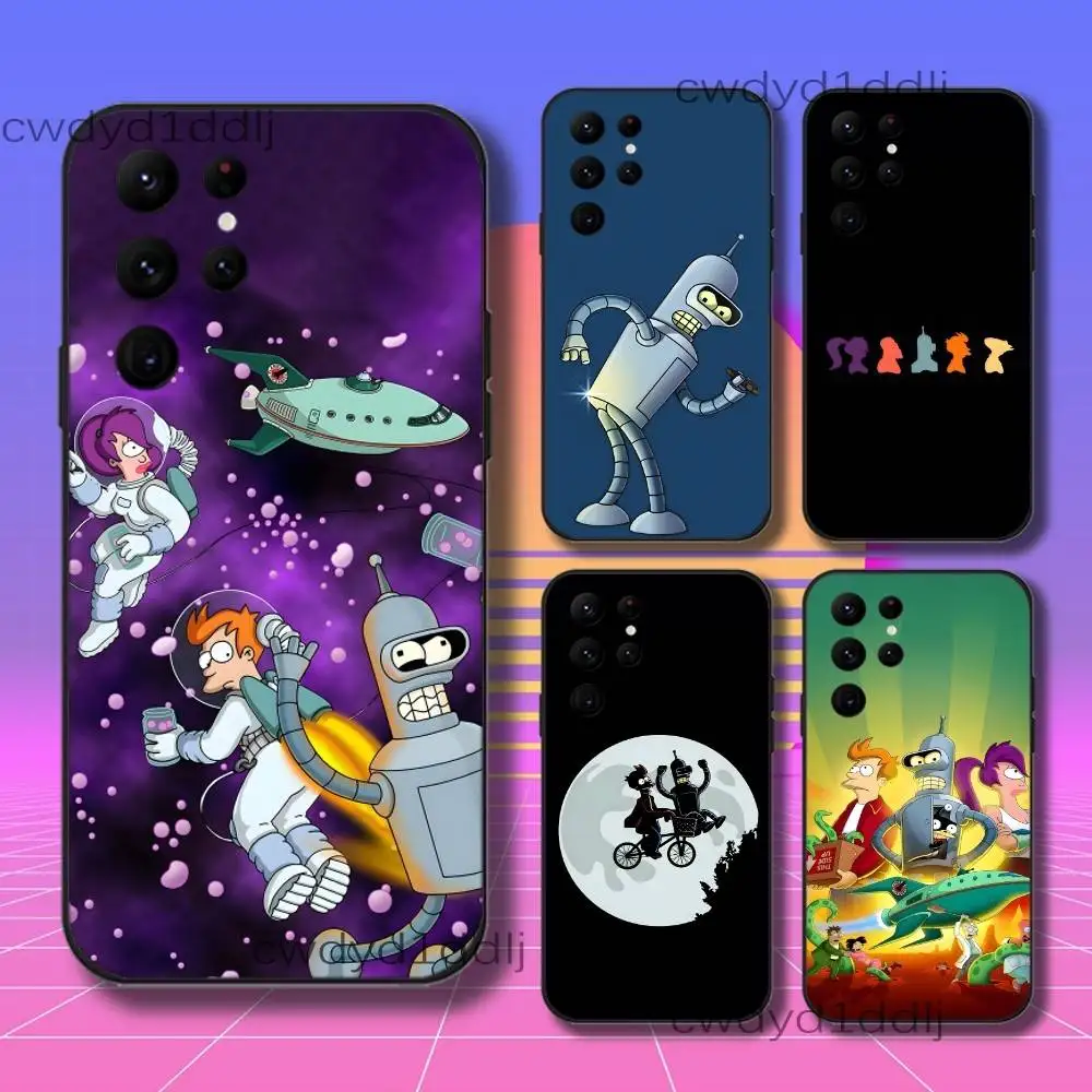

F-Futurama Bender Space Phone Case For Samsung S10,S21,FE,S21 ,S26,S25,S24,S23,Ultra,S9,S22,Plus Black Shockproof Silicone Sof