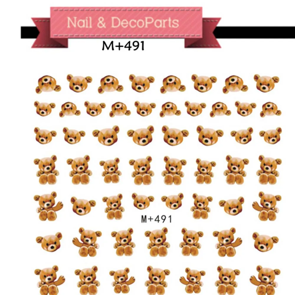 

acrylic manicure tool Nail Foils 3D Nail Art Stickers Cute bear decorations sticker Exquisite design Art decorations sticker