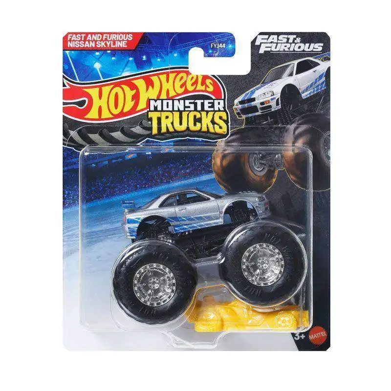 26C/D Original Hot Wheels Car Monster Trucks Mega Wrex Fire Rescue Fast and Furious Nissan Gtr Voiture Model Toys para Niños, Regalo