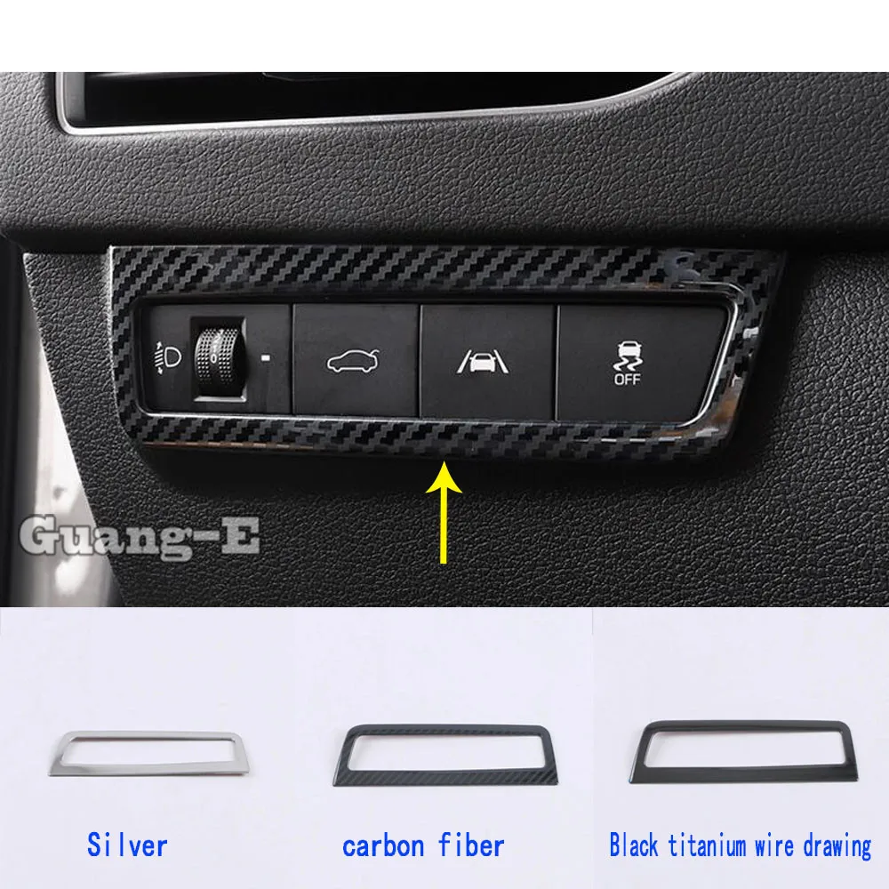 Sticker Cover Body Detector Front Head Fog Light Switch Button Trim Frame Lamp For Hyundai Sonata 10th DN8 2020 2021 2022 2023