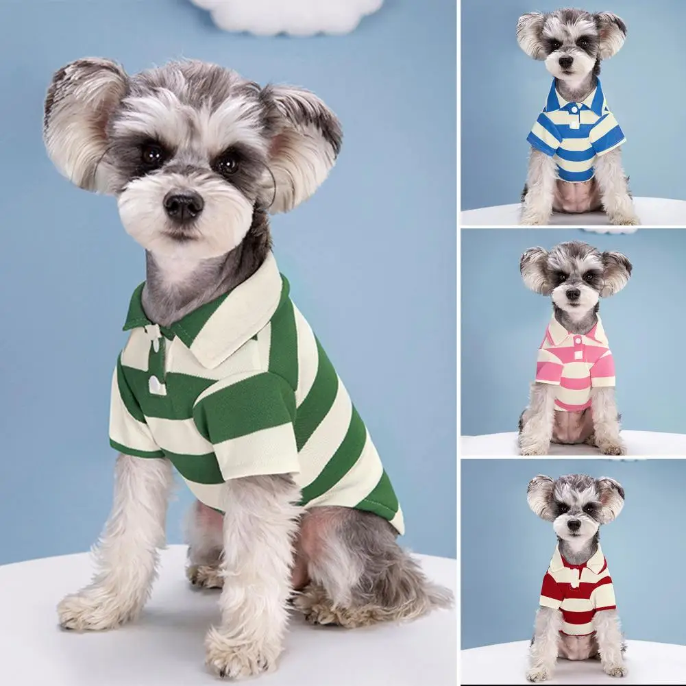 Dog Vest Soft Breathable Pet Vest Versatile Striped Dog T-shirt for Bichon Poodle Chihuahua Summer Doggy Clothes Cats Puppy