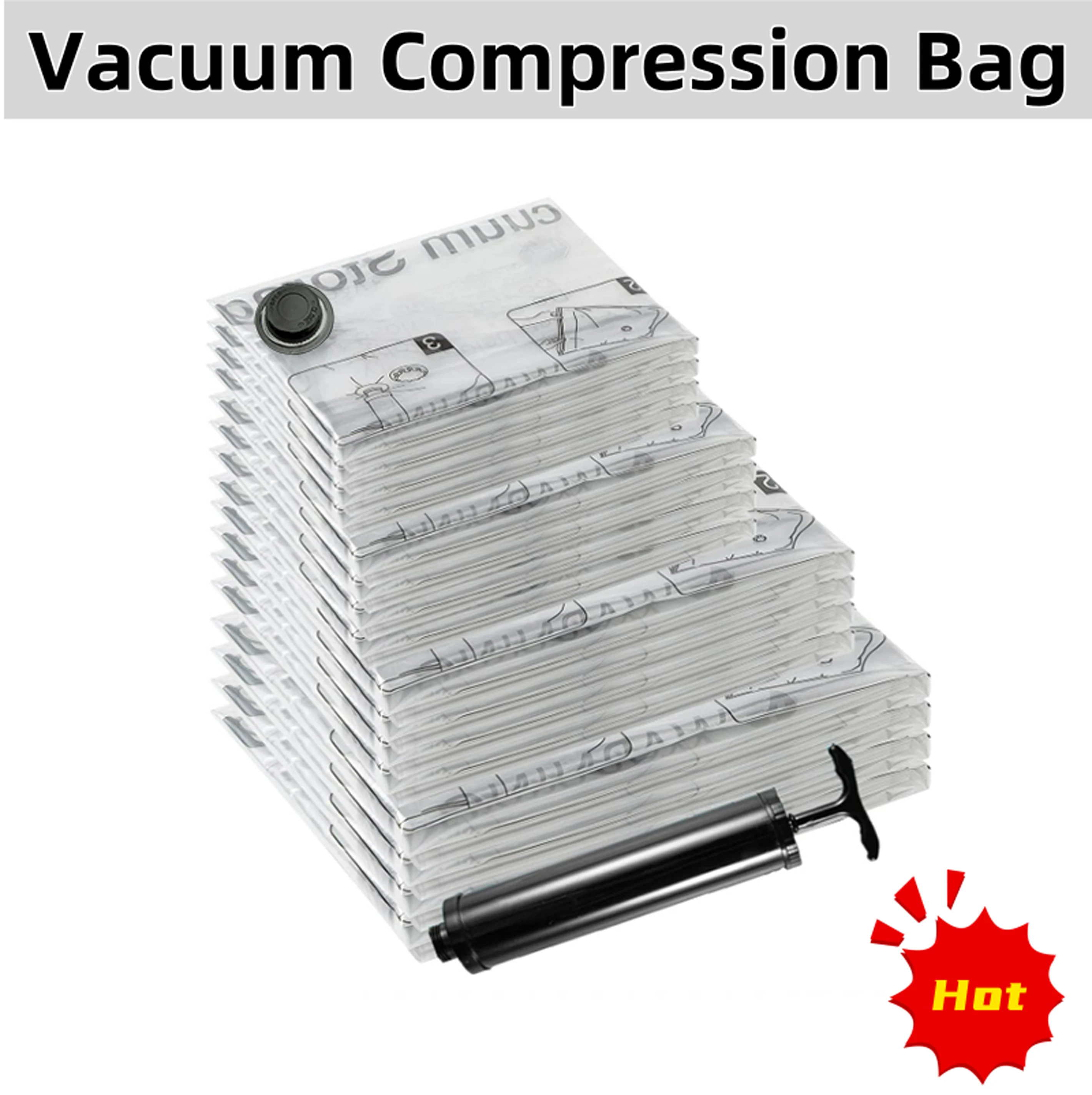 

Вакуумные мешки для хранения с насосом, пыленепроницаемый Вакуумный пакет для уплотнения, компактные мешки для пододеяльников, одежды, подушек, постельного белья, одеяла, хранения