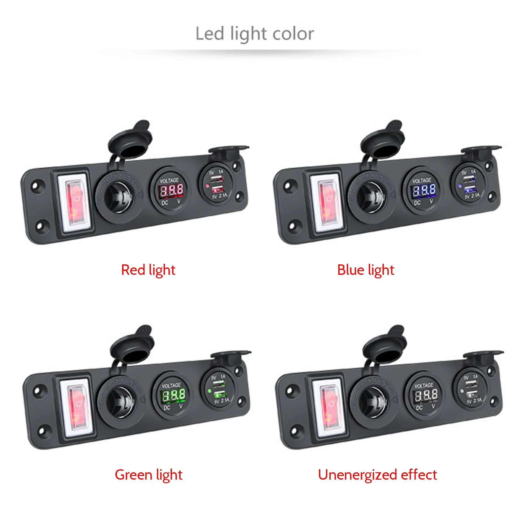 4 In 1 New Digital Voltmeter 12V Power Socket Dual Usb Charging Adapter Marine