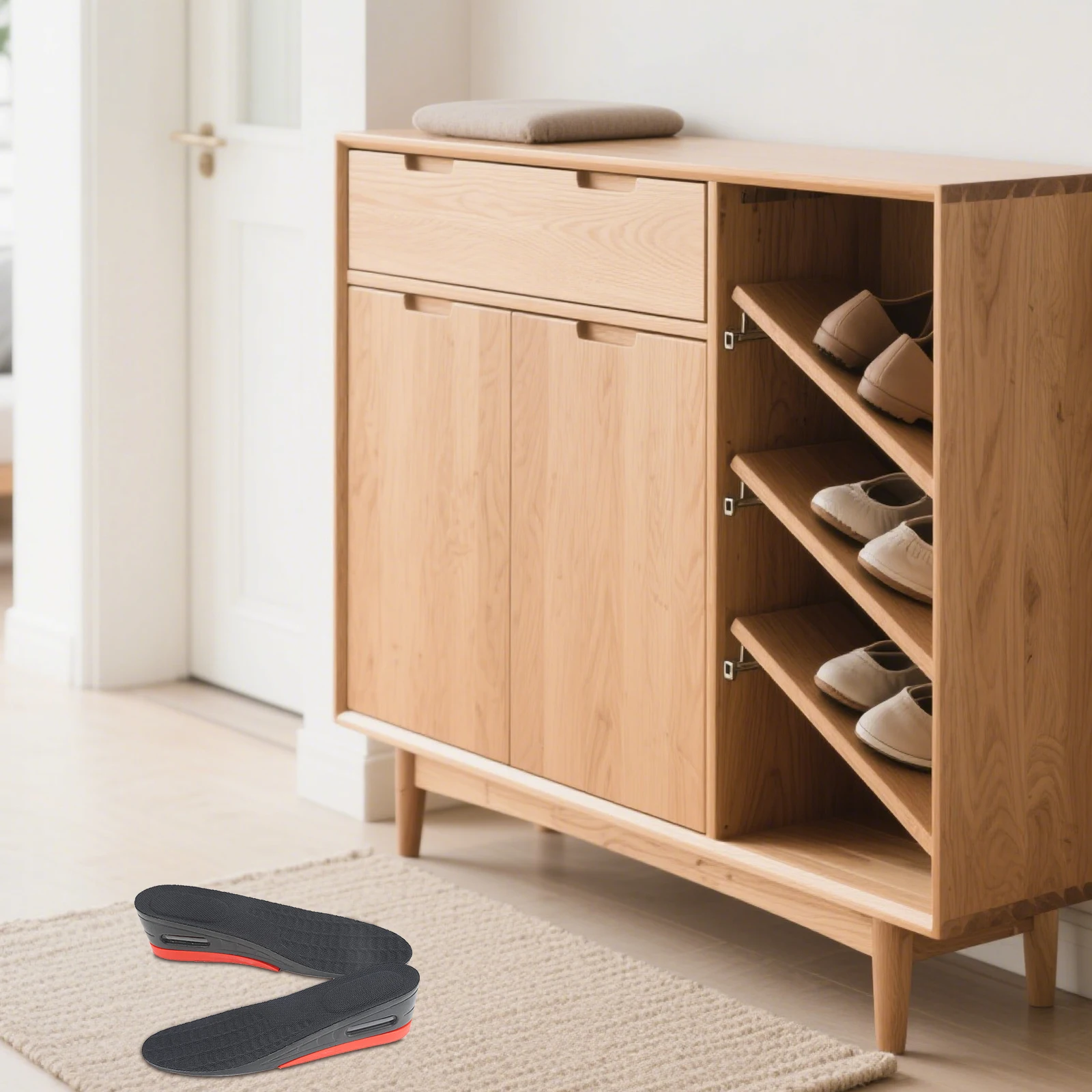 

Shoe Lifts Height Increase Insoles Pu Padding Heel Support For Men Women Size L Red Taller Comfort Foot Care