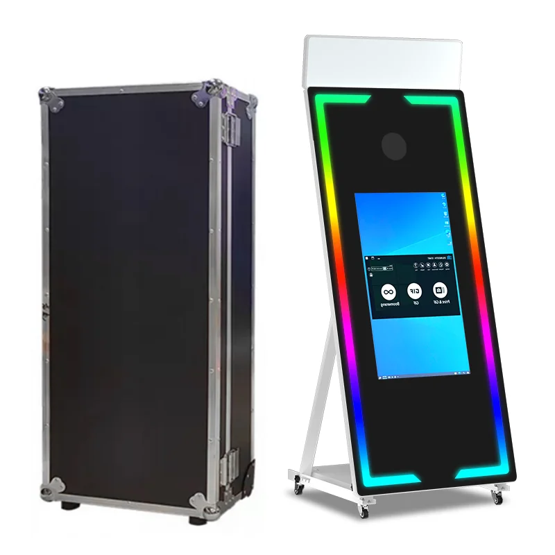 43 inch 65 inch touchscreen smart bediening fotohokje draagbare spiegel magische fotohokje machine voor bruiloft feest activiteiten