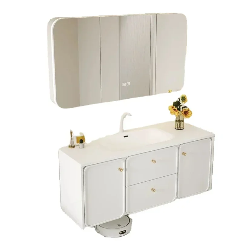 

Bathroom Vanity Cabinet with Sink Nordic Bathroom Cabinets with Smart Mirror Ceramics Integrated Washbasin Bathroom Furniture