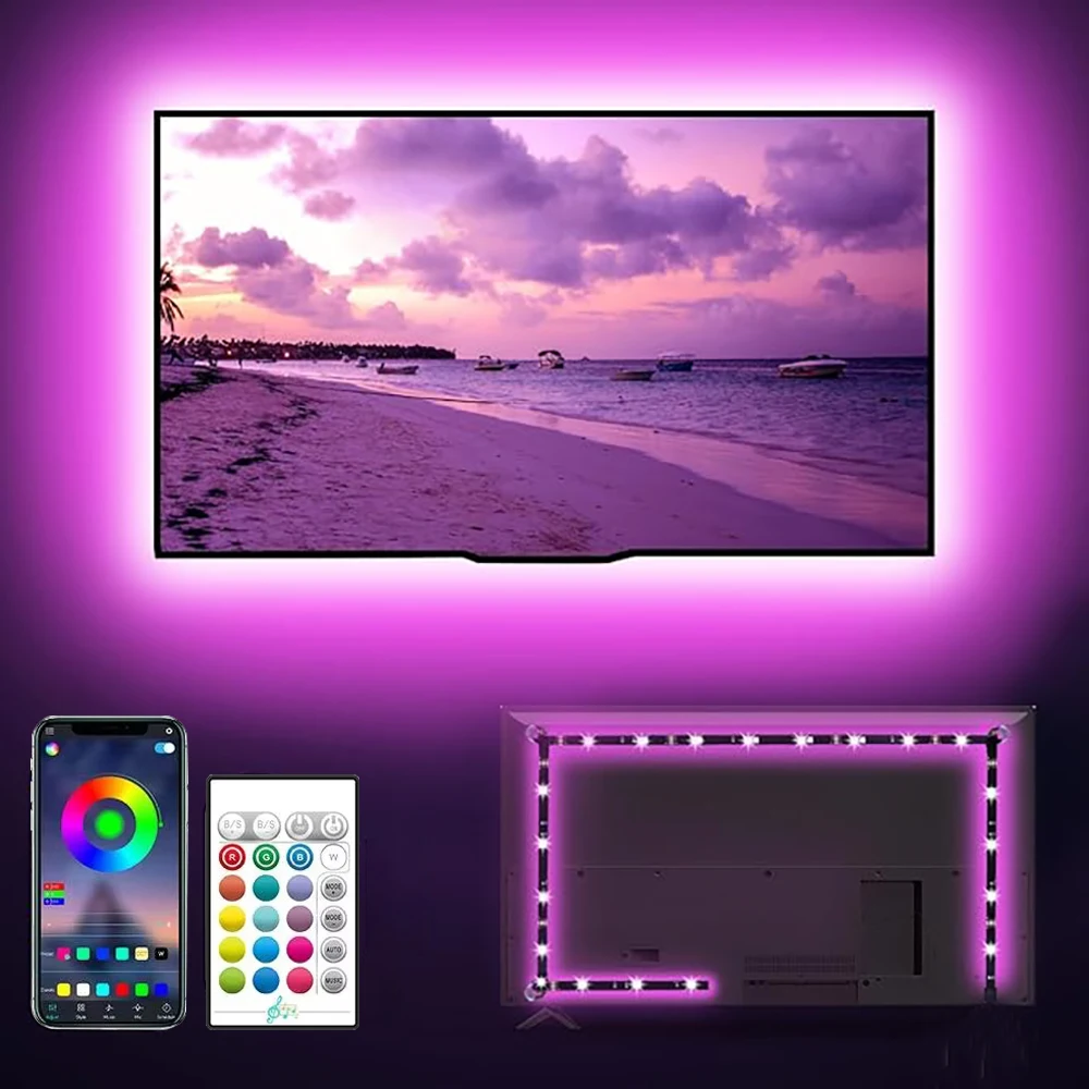 

RGB LED Strip Lights 5050 5V 1M-30M 16 Million Colors Music Sync Color Changing LED Strip Lighting for Party Home Decor 3-5M