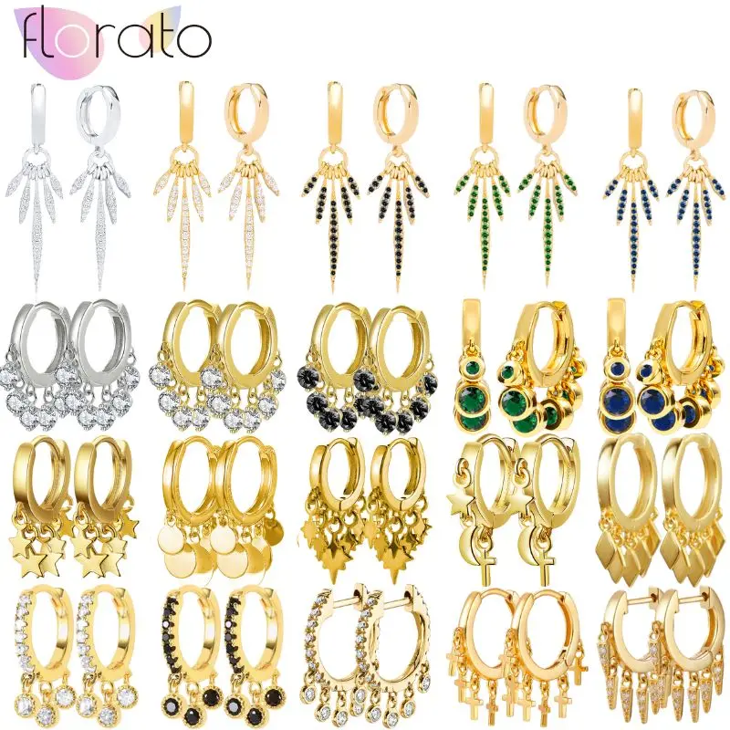 

Женские серьги-кольца из серебра 925 пробы, с цирконом