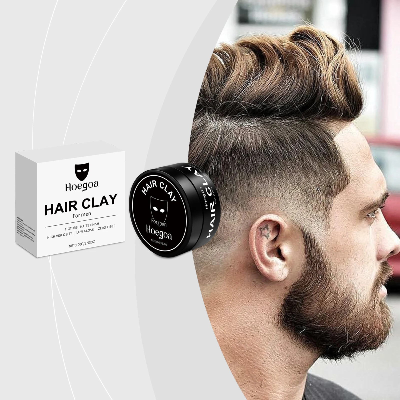 Men's Hair Styling Clay – Creates Natural Volume & Smooth Shine, Delivers Long-Lasting Matte Hold with Textured Finish