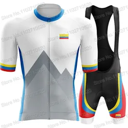Team 2024 Colombia National Cycling Jersey Set Mens Short Sleeve Whtie Clothing Road Bike Shirts Suit Bicycle Bib Shorts MTBRopa
