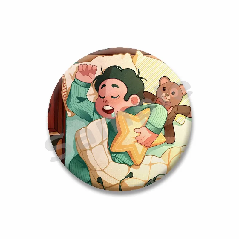 Steven Universe Anime Brooches Round Cartoon Figure Cosplay Badge Pin for Backpack Jewelry Accessories Souvenir Gifts for Friend