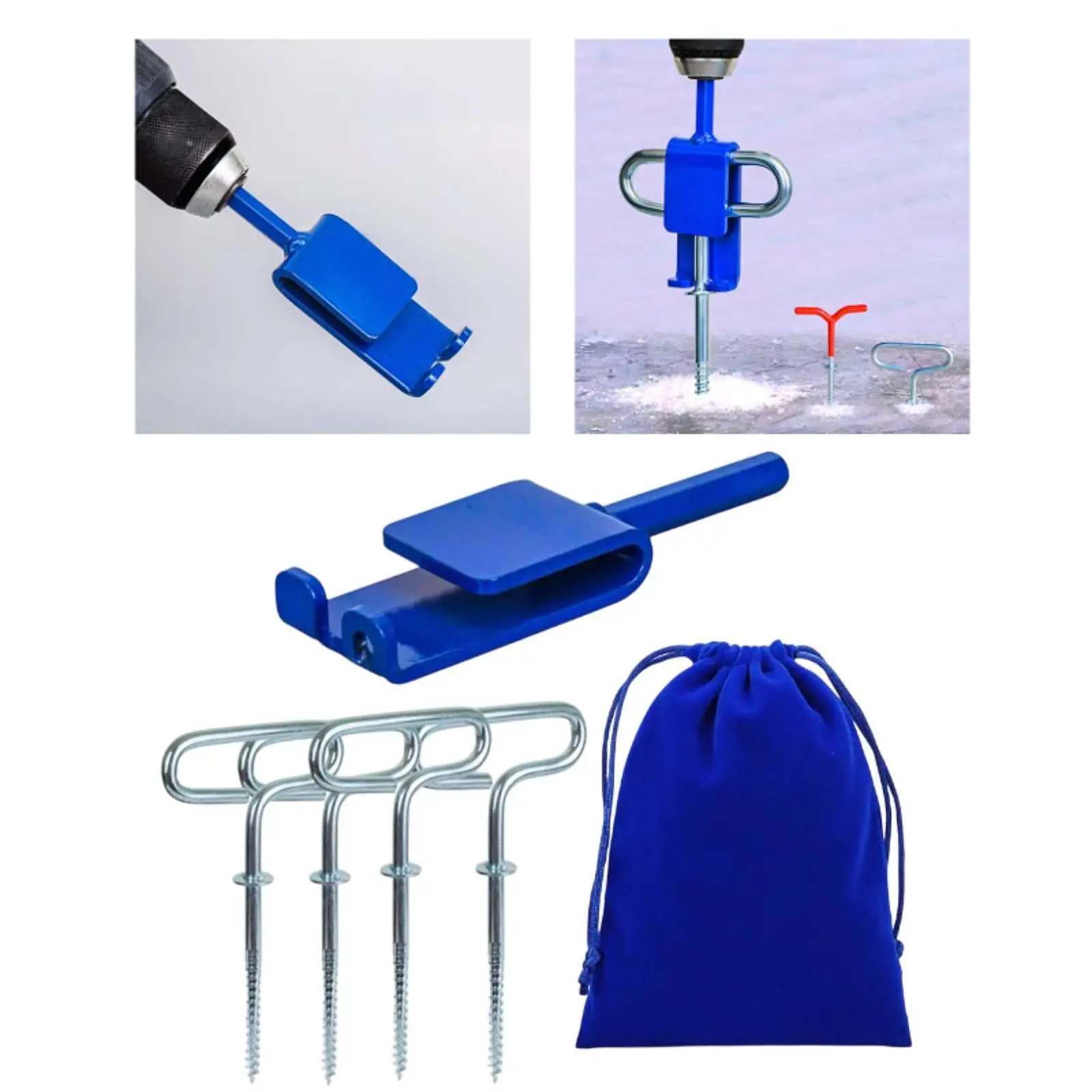 

Ice Fishing Anchor Tool Strong for Ice Insert Sewing Anchors Fixing Ice Shelters Make Set up Shelter Quick and Easy Ice Fishing