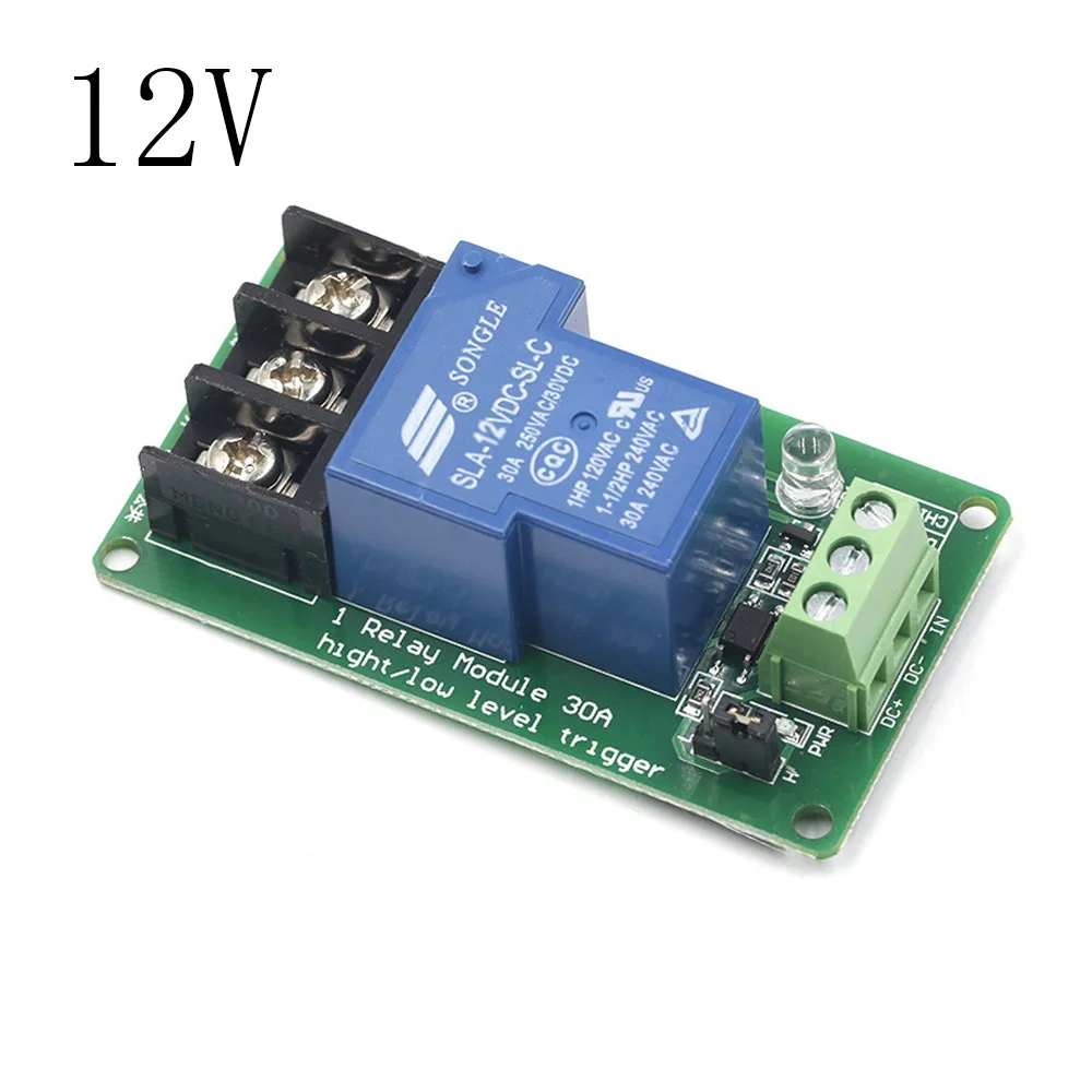 

5V 12V 24V 1 Channel Relay Module 30A with Optocoupler Isolation Supports High and Low Trigger Relay Switch 5mA Static Current