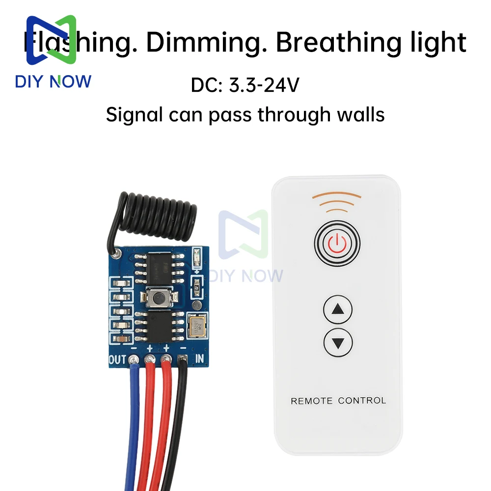 40W DC3.3-24V Flashing Dimming Breathing Light 5V12V Micro Remote Control Switch LED Light Switch Module Power On/Off