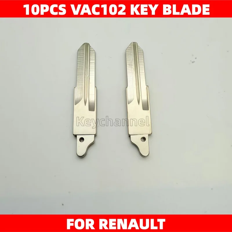 

keychannel Wholesale 10pcs/lot VAC102 Folding Car Key Blank With Hole Original Flip Remote Spare Key Blade for Renault Logan