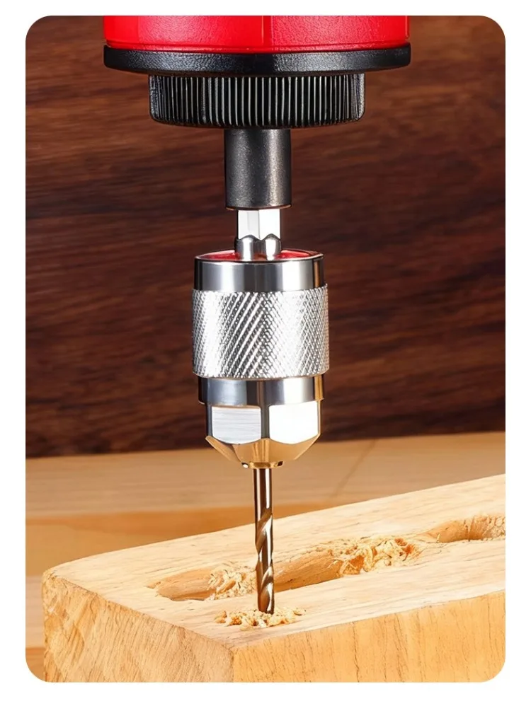 Bohrfutteradapter Schnellwechsel-Pneumatik-Bohrfutter 3-Klauen-Sechskant-Bohrfutter Professioneller Konverter Sechskantschaft für Holzbearbeitung – Detail 10