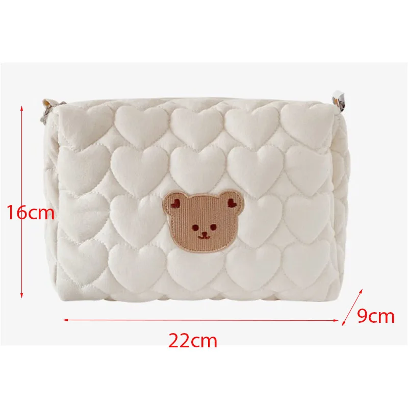 Personalized Name Cotton Love Multifunctional Storage Bag Baby Stroller Zipper Hanging Bag Kids Handbag Diaper Changing Bag