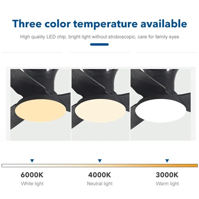 مراوح سقف حديثة بمحرك تيار مستمر ومنخفضة الأرضية مع جهاز تحكم عن بعد ، أسود ، أبيض ، بسيط ، ضوء 30 واط ، مروحة منزلية ، من من من من من من من V