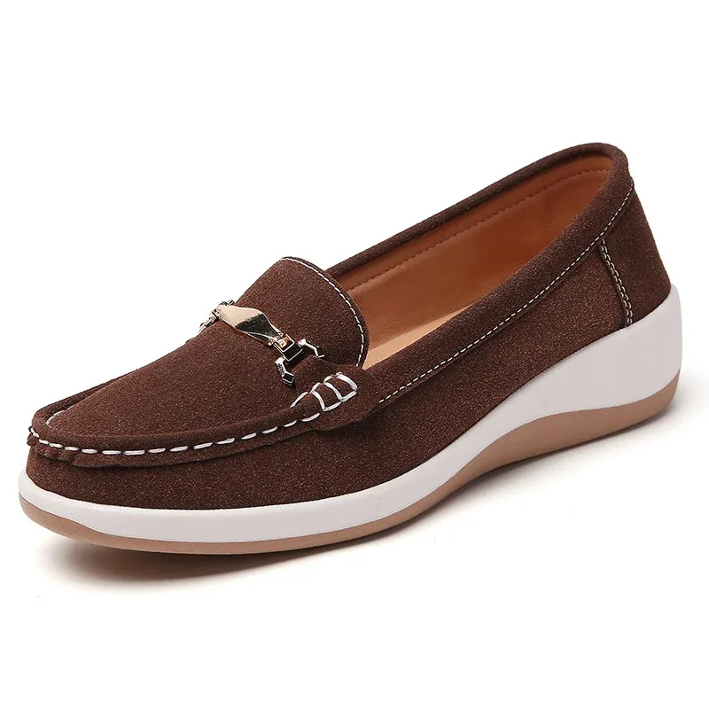 

100% cowhide soft leather loafers, flat shoes, casual shoes, genuine leather, fashionable, casual and breathable women's shoes