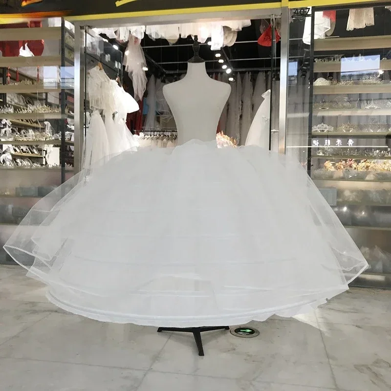 

White Tulle 7 Hoops 2 Layers Petticoats for Wedding Dress Plus Size Fluffy Ball Gown Underskirt Crinoline Pettycoat Hoop Skirt