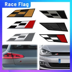 1PCS Metal Race Flag Logo For Seat Cupra Leon Ibiza Arona Exeo FR Altea Emblem Car Front Grill Rear Trunk Sticker Badge Styling