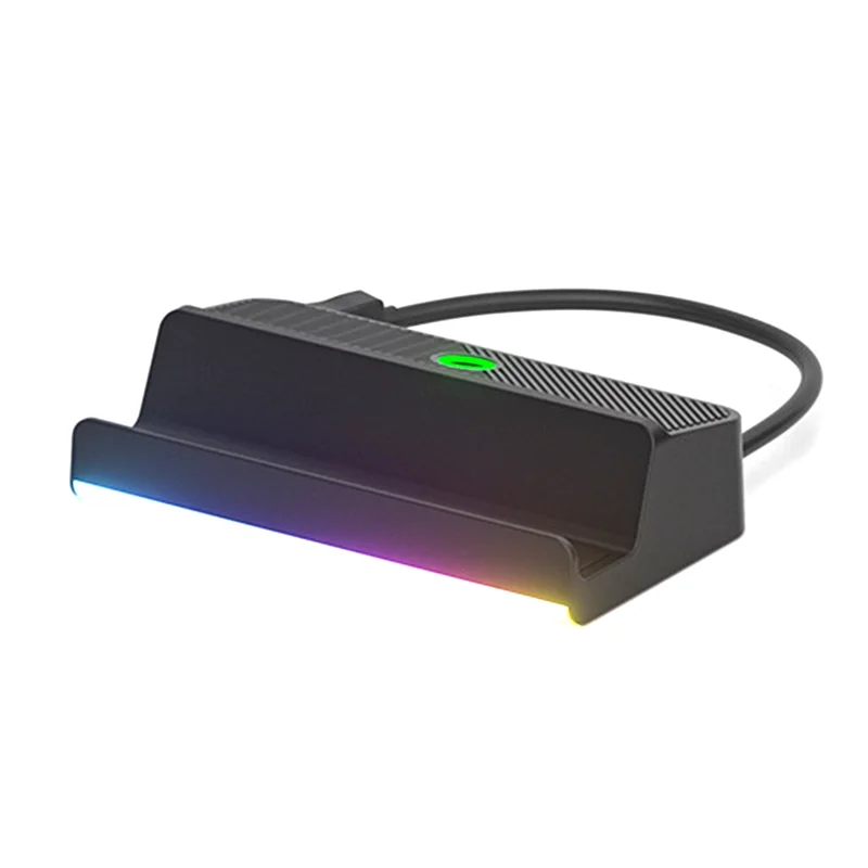 Abjf-para estação de encaixe de deck de vapor rgb suporte-adaptador de vídeo compatível carregador usb tipo-c para console de jogos de deck de vapor