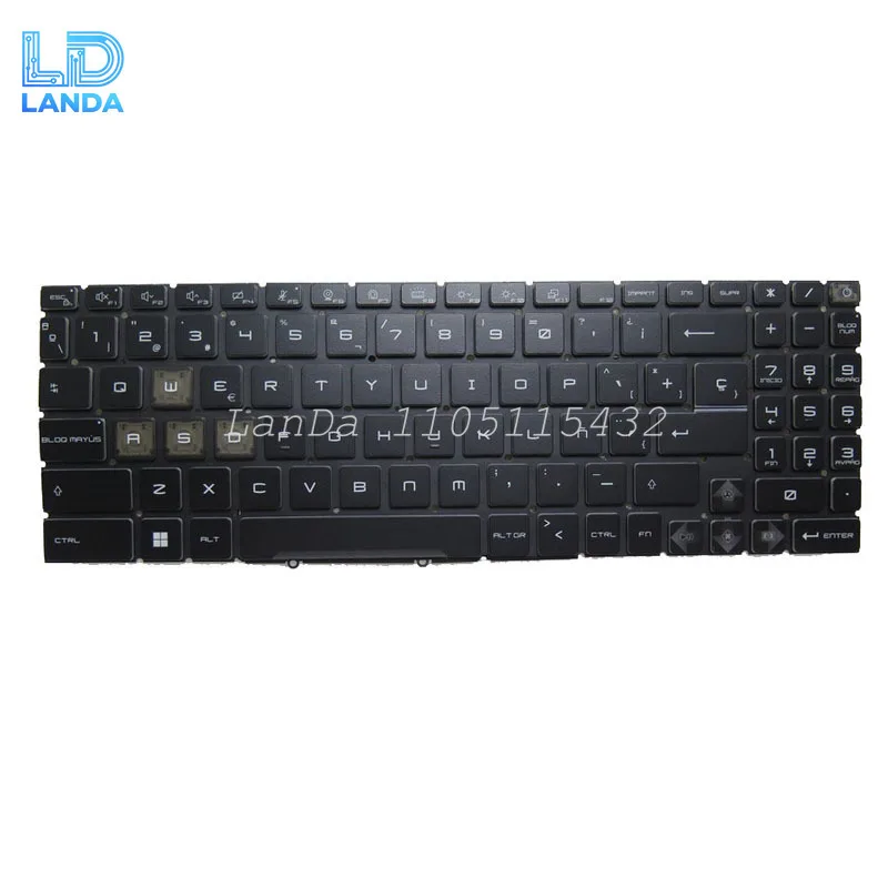 لكل مفتاح RGB الخلفية الولايات المتحدة المملكة المتحدة FR GR SP RU IT لوحة المفاتيح ل MSI Pulse 16 17 AI C1V C1VGKG C1VFKG الإنجليزية الولايات المتحدة الألمانية الفرنسية أسود جديد