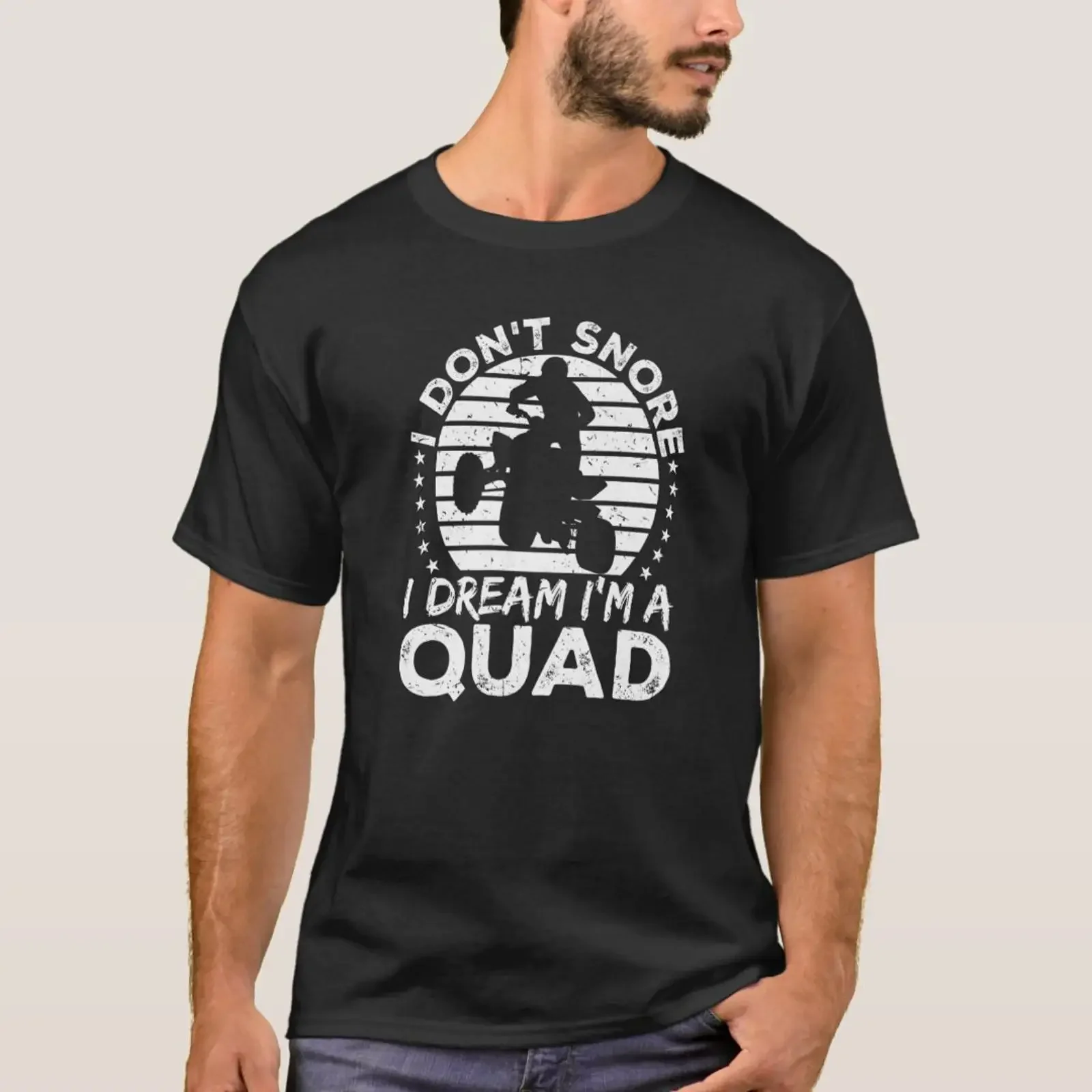 Quad Bike Atv I Don't Snore Dream I'm A T-Shirt Vintage Washed Atmungsaktiv Lässig Bequem Stilvoll Streetwear Unisex Mode
