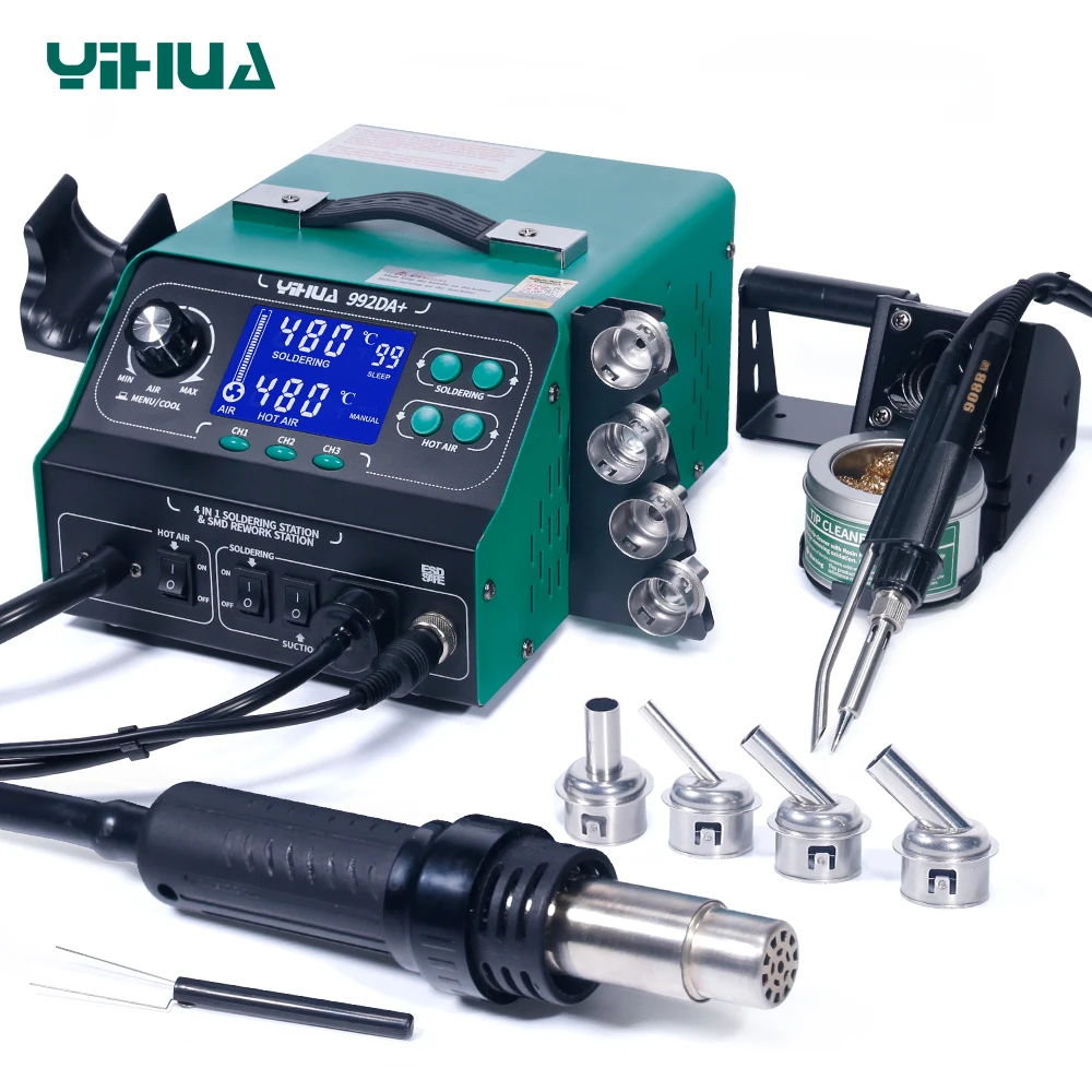 

YIHUA 992DA+ Hot Air Rework Station Soldering Iron Desoldering Station Electronic Repair Welding Equipment Tools