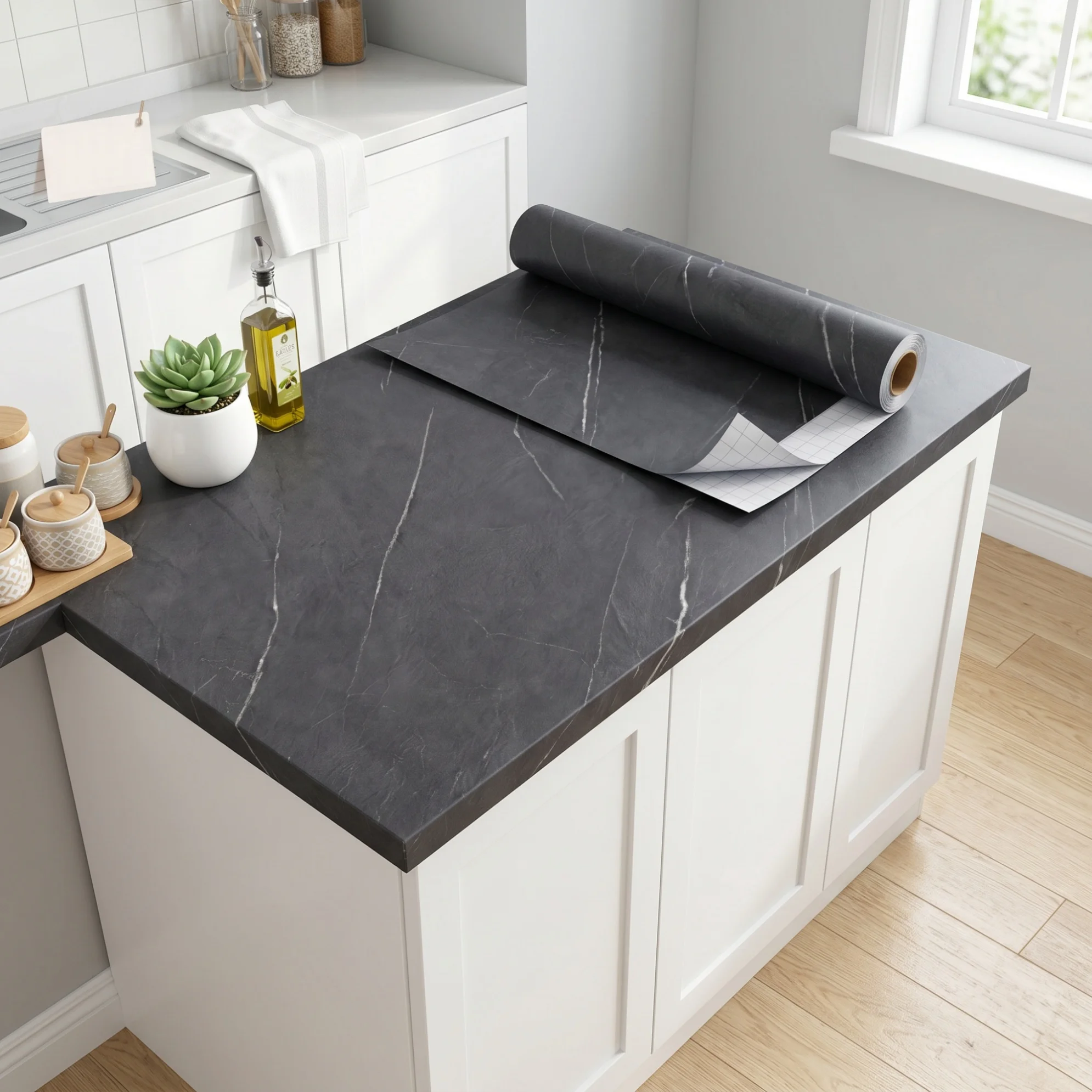 Thick Waterproof Oilproof Self Adhesive Marble Contact Paper Rock Wallpaper Kitchen Countertop Cabinet Furniture Decor Sticker