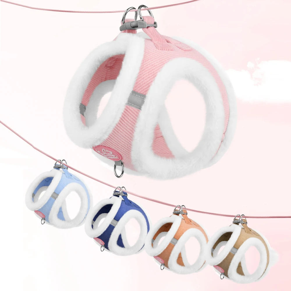 

Autumn Winter Dog Cat Harness and Leash Set - Escape-Proof Puppy Kitten Walking Gear Pet Vest for all Breeds