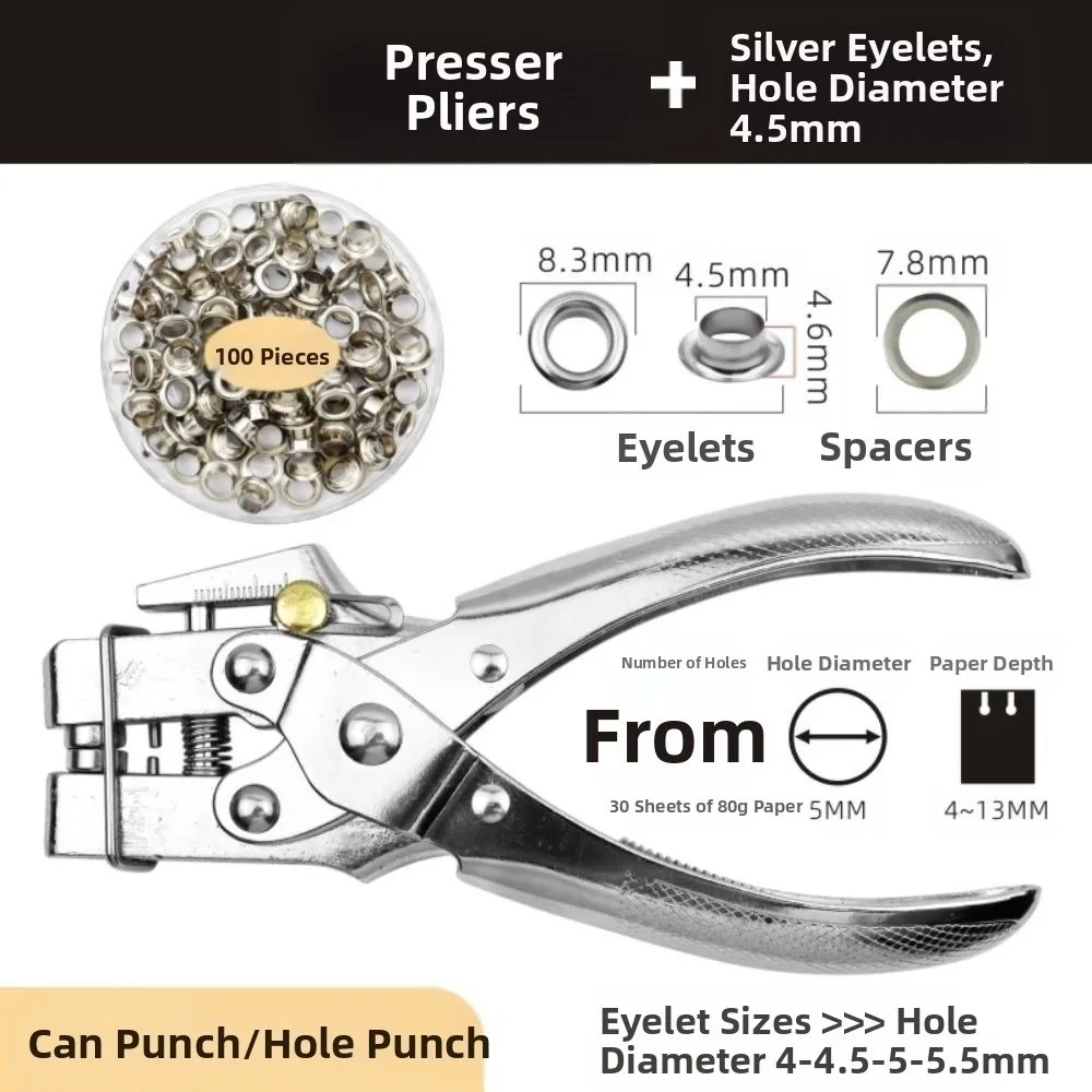 

Dual-Purpose Eyelet Hole Punch Pliers Kit Heavy-Duty with 100/200Pcs Grommets Eyelets Punching Grommet Eyelet Pliers Kit