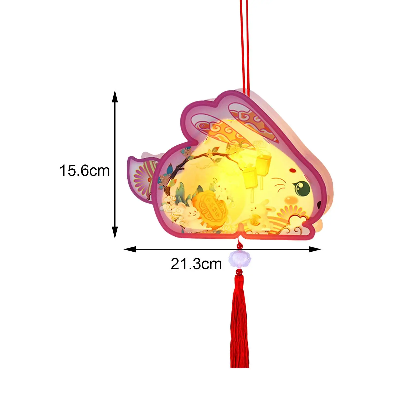 Linterna de conejo hecha A mano para niños, decoración para el hogar, estilo A 21,3x15,6 cm, 2x 3D