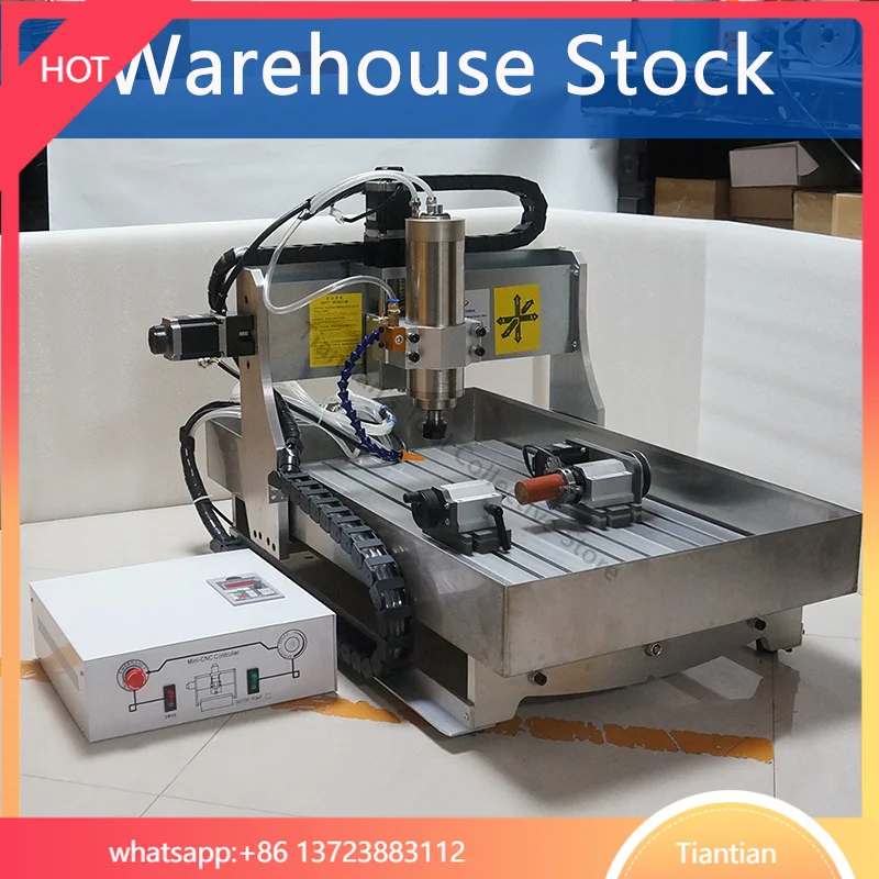 4 Axis Wood CNC Router 6040 2200W Metal Engraver 1500W 3040 USB Port PCB Milling Cutting Drilling Machine with Sink
