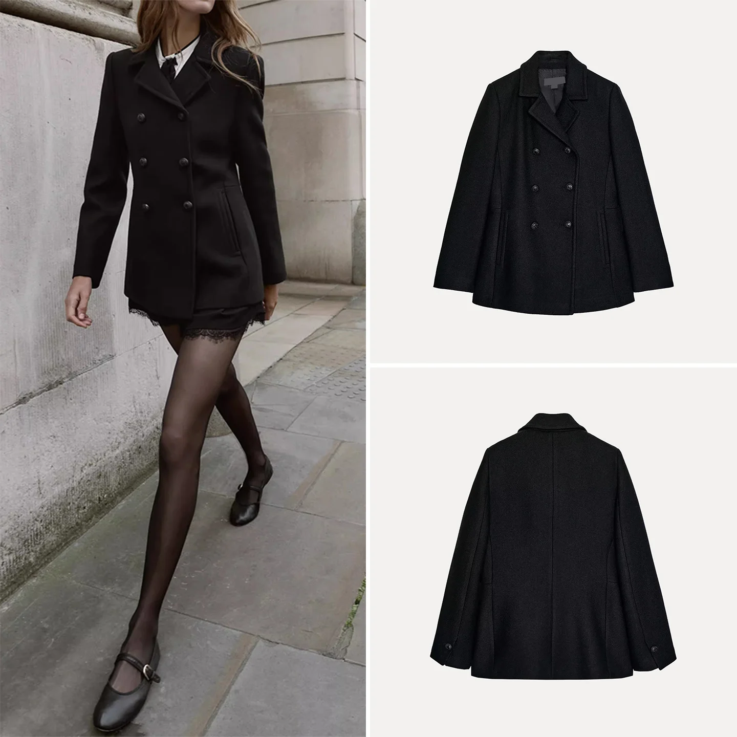 

Faionable Loose Double-breasted Commuter Coat Women's Sle Autumn 2025 Z Brand Chinese Origin Other Material 00%