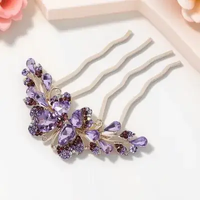 

Rhinestone Hair Side Comb for Women 4-Prong Updo Hair Accessory Bridal Wedding Party Birthday Prom Hairpiece Compact Exquisite