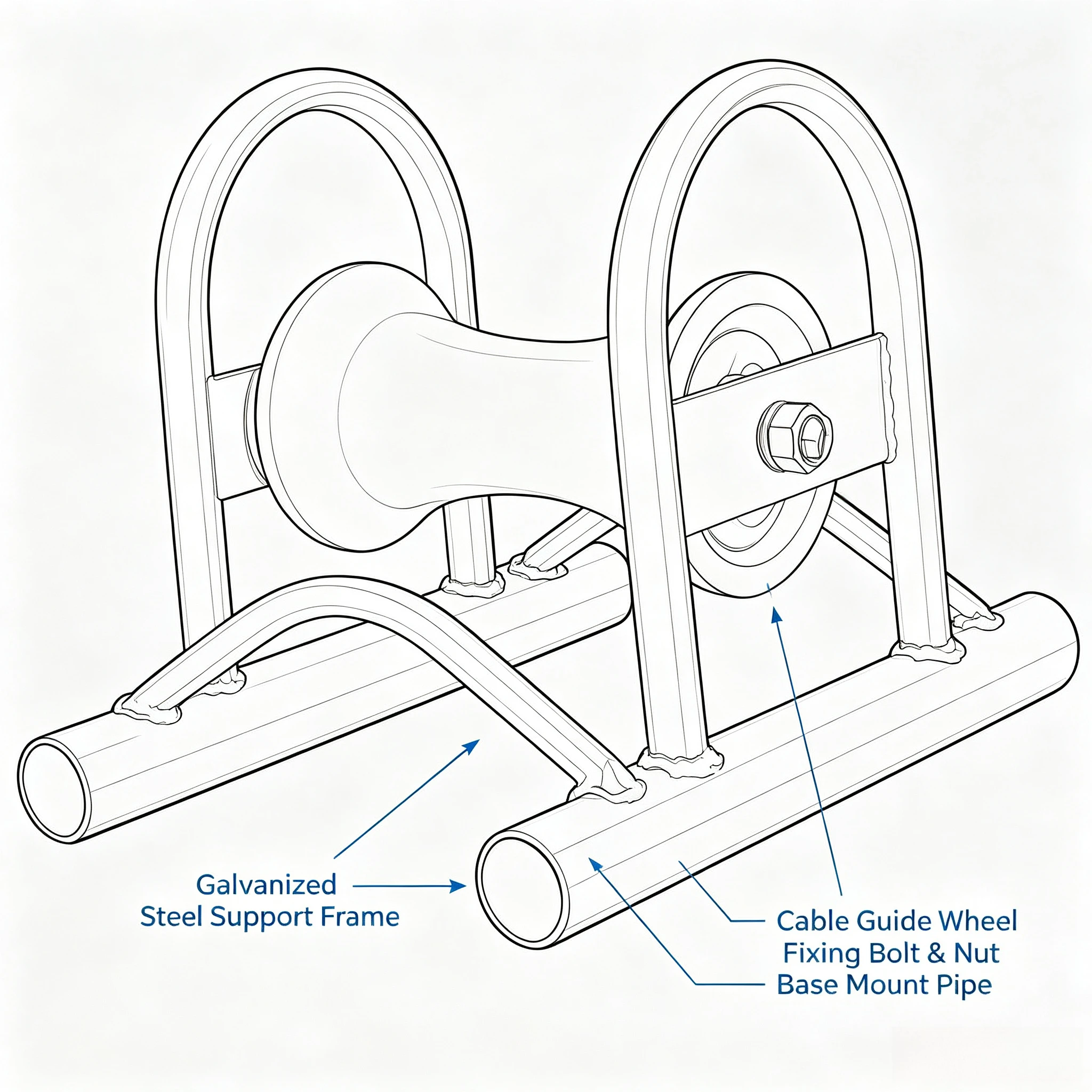 Alloy Grounding Cable Pulling Roller Available With Nylon Pulley Or Aluminum Wheel For Cable