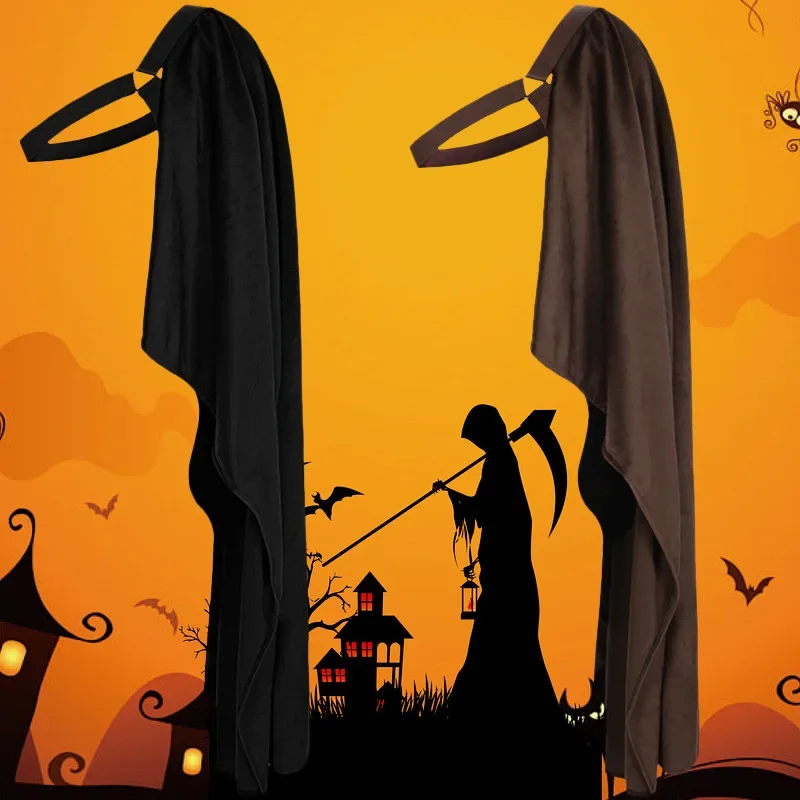 

Neutral Medieval Armor Cloak Single Shoulder Cape Black Gothic Punk Shawl Renaissance Steampunk Costume Halloween Party Clothing