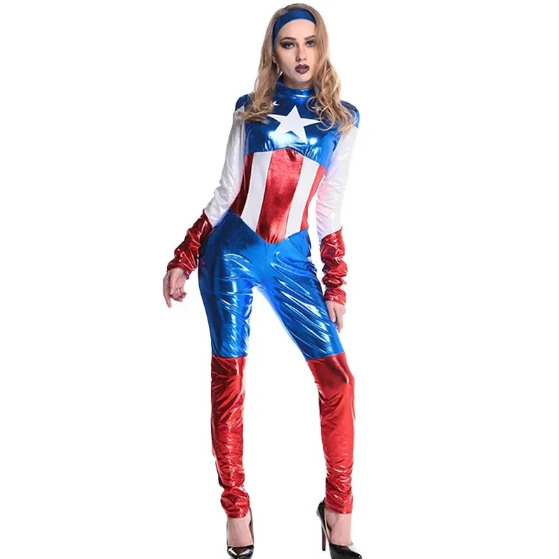 Lyou 2025 Хэллоуин Пурим Супер Чудо-Герой Косплей Необычные Платья Карнавальная Вечеринка Америка Женщины Капитан Фантазия Костюм DR560 ★ ★