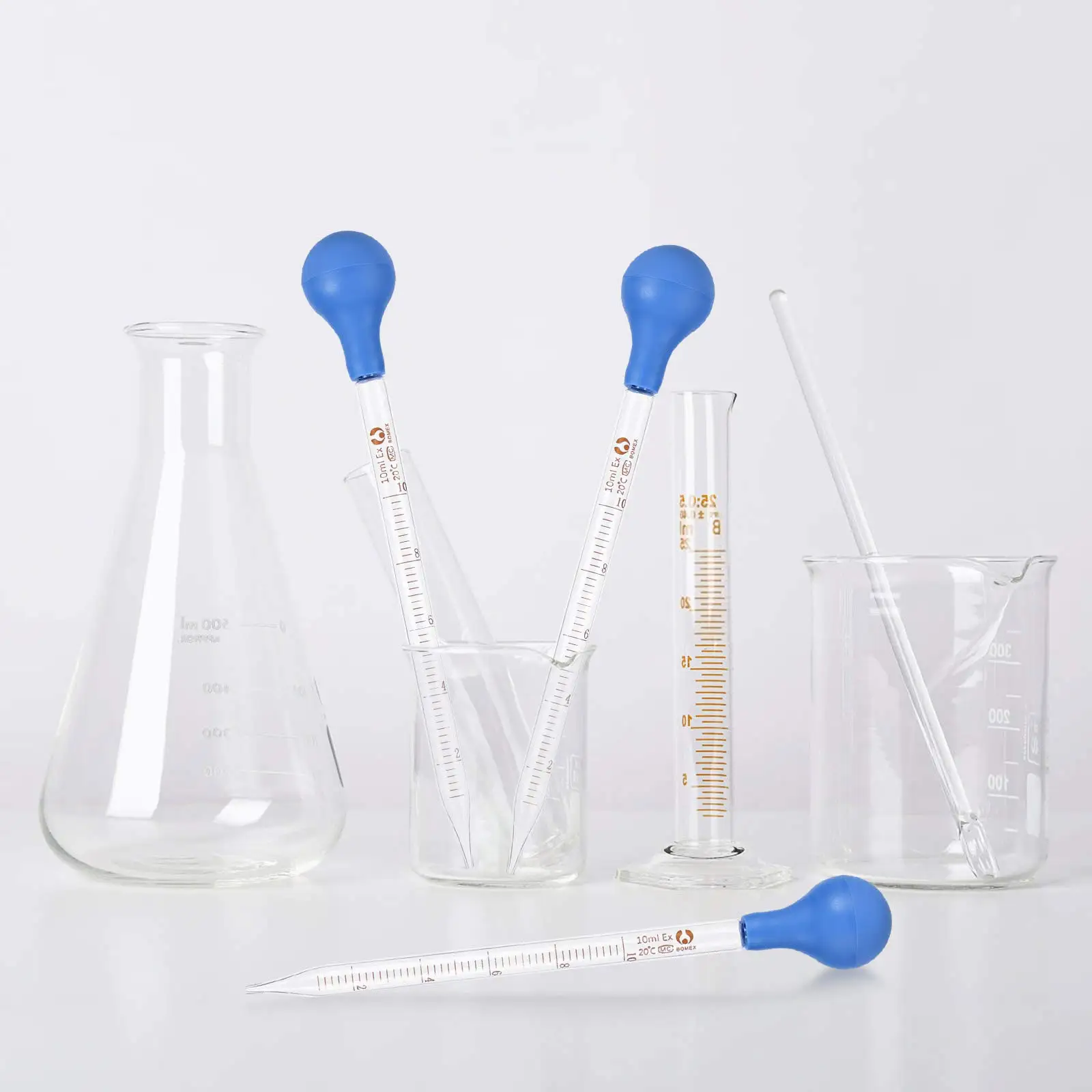 Dropper Reusable Portable Water Rubber Head Scale Pipette 1/2/3/5/10ml School Laboratory Dropping Tube Accuracy 10ml