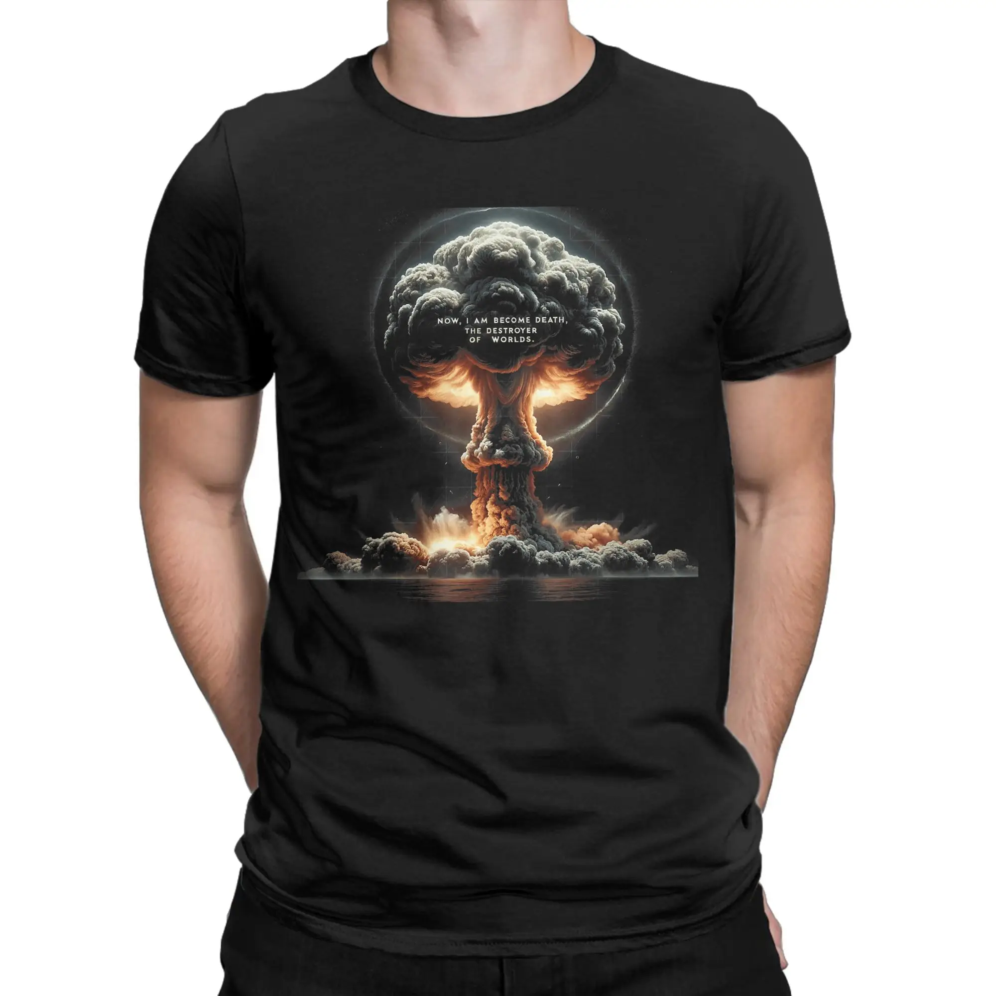 Nuclear Explosion T Shirt Men's  Pure Cotton Funny T-Shirt Round Neck  Tees Short Sleeve Clothes Party