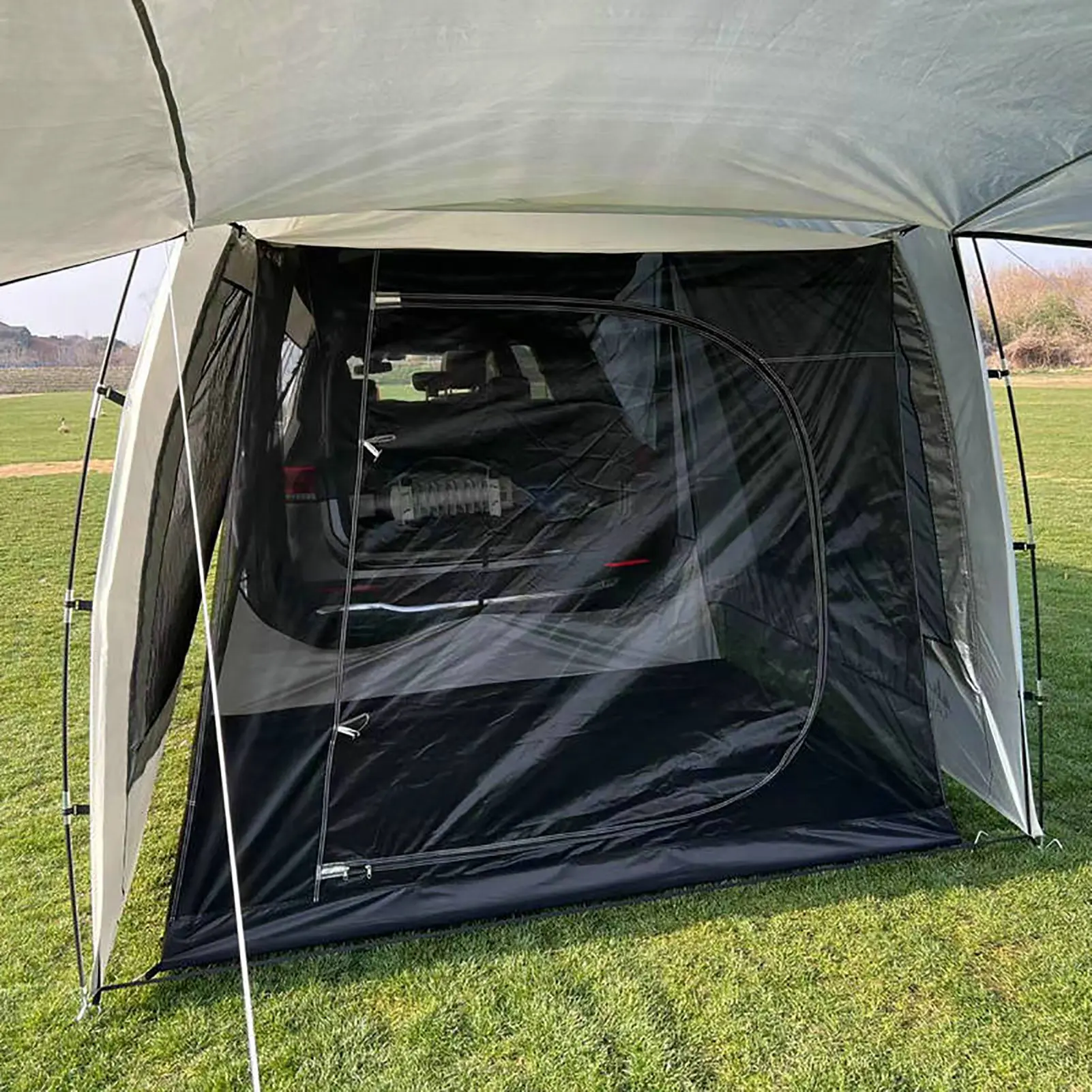 Tenda da campeggio universale per SUV tenda da sole per portellone posteriore per auto per tenda da campeggio da viaggio ampio spazio ombreggiante per 5-6 persone