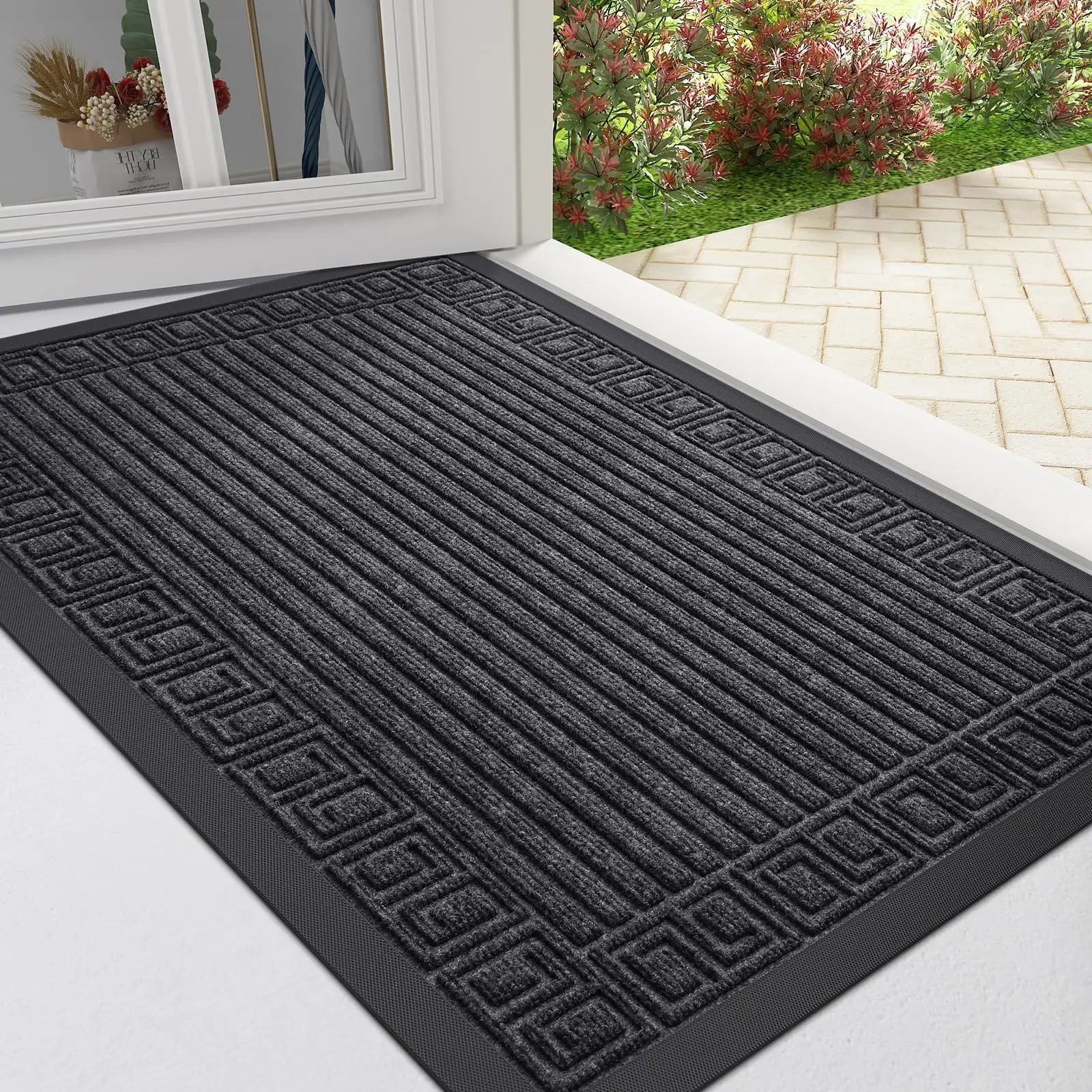 Olanly Entry Door Floor Mat Dirt Trapping Low Profile Doormats Non-slip Kitchen Mats Entrance Door Floor Carpets For Home Decor