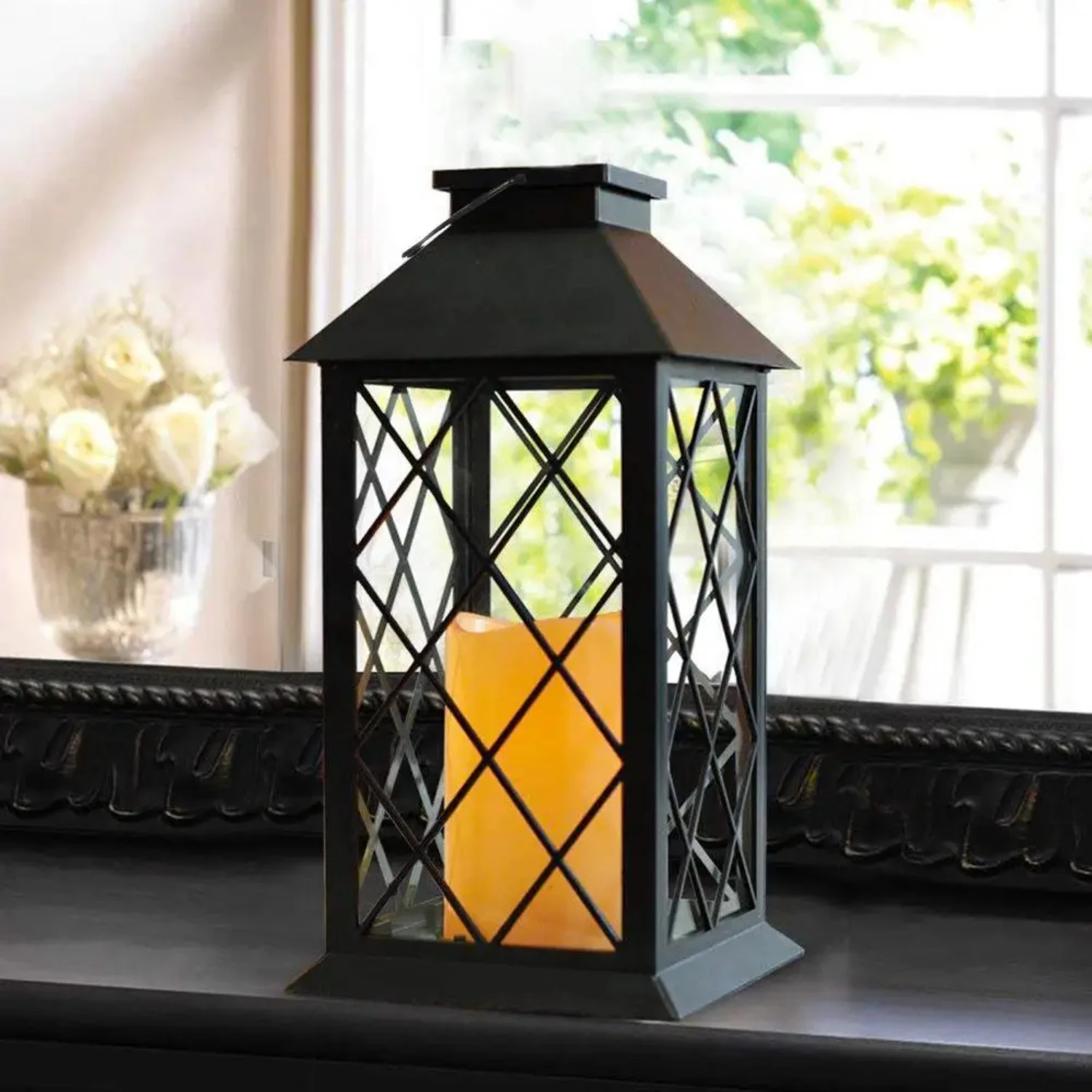 Retro  Lantern  Hanging Candle Lamp Portable Outdoor Camping Night Lamp  Yard Garden Decor  Atmosphere Light