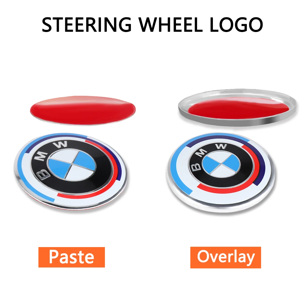 45/46MM Car Steering Wheel Badge Emblem Sticker Auto-Styling For BMW 1 3 5 7 Series M Performance M3 M5 F01 F20 F10 F13 F16 F34